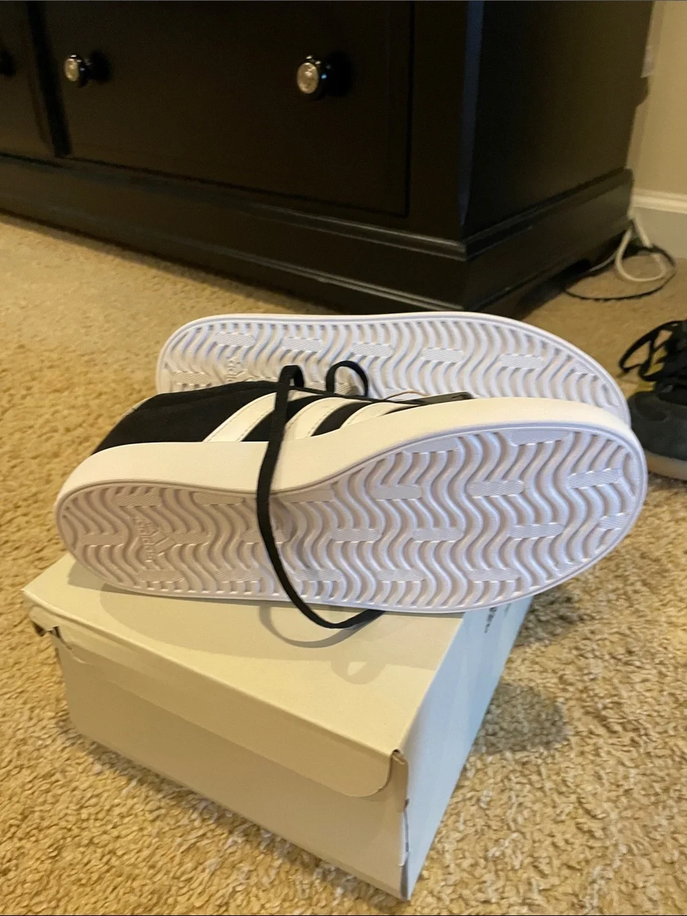 NIB- adidas Black & White Court-Style Sneakers- kids 4